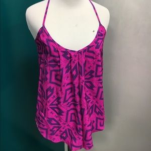 Amanda Uprichard 100% silk pink print tank, size S