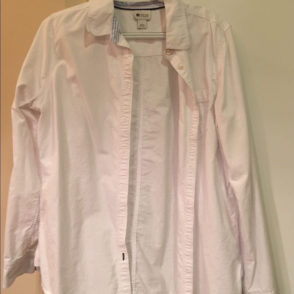Stylus Button Down White Shirt