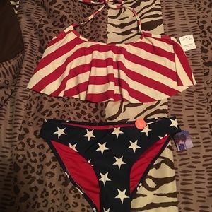 BRAND NEW Forever 21 American Flag Bikini