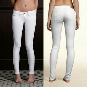 Hollister white skinny jeans
