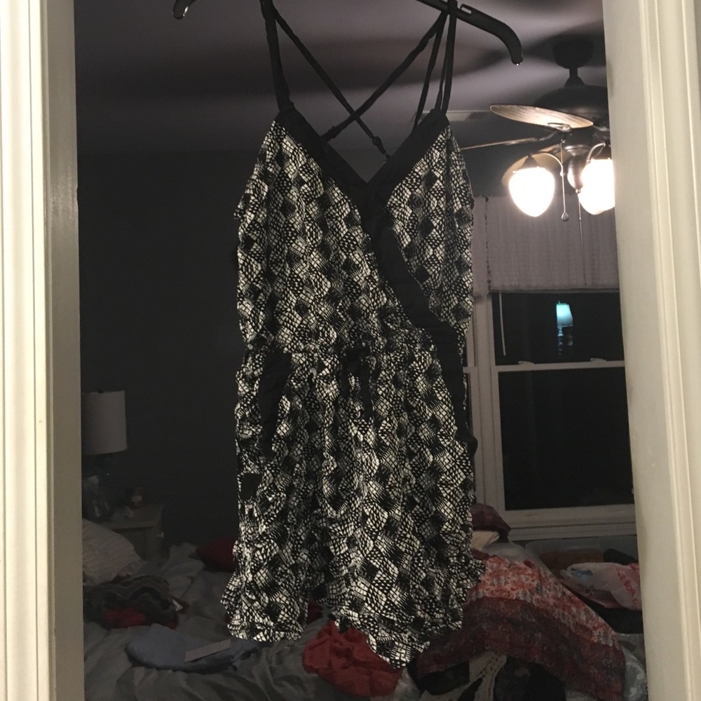 It's a black and white romper