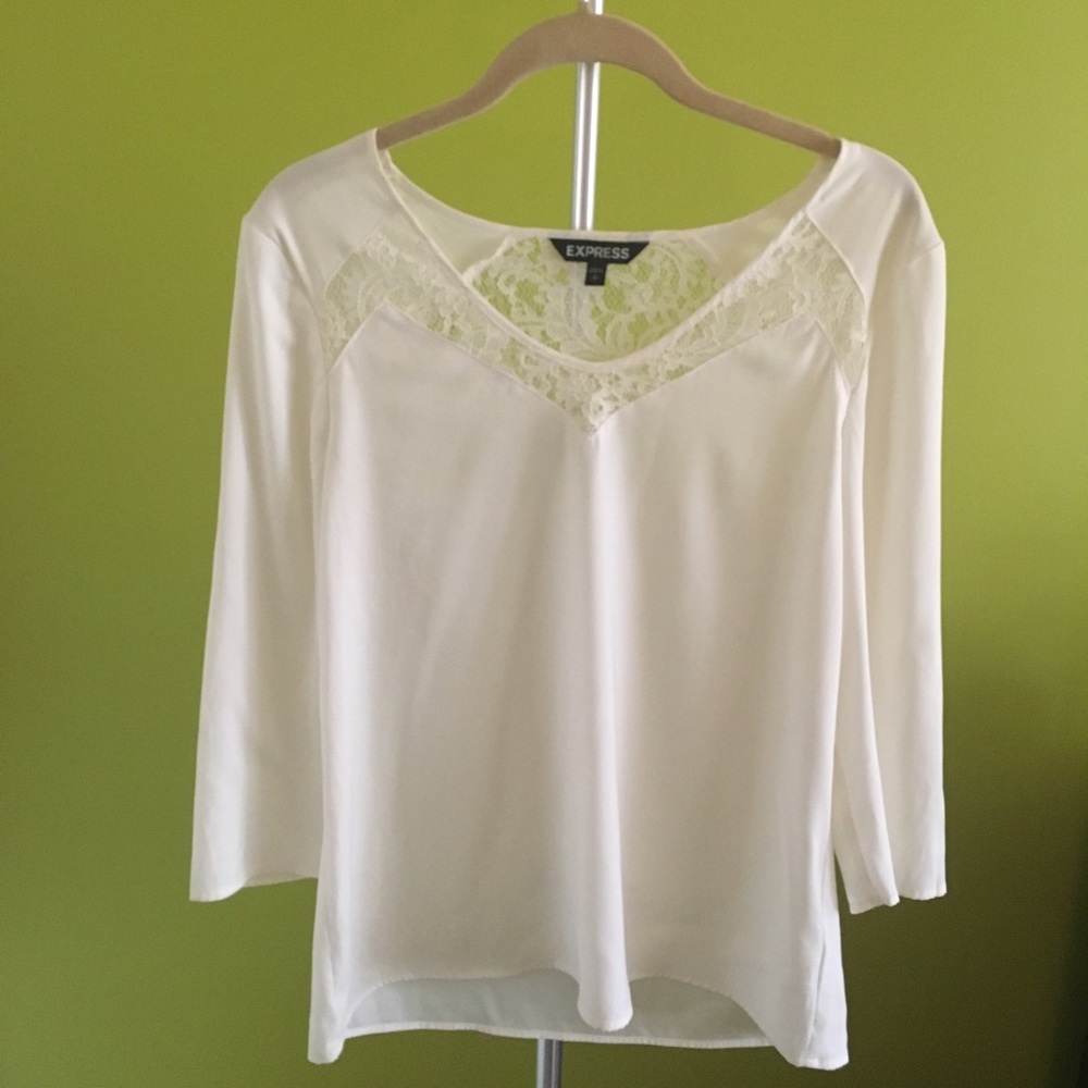 Women's Express White Lace Shirt Size: S