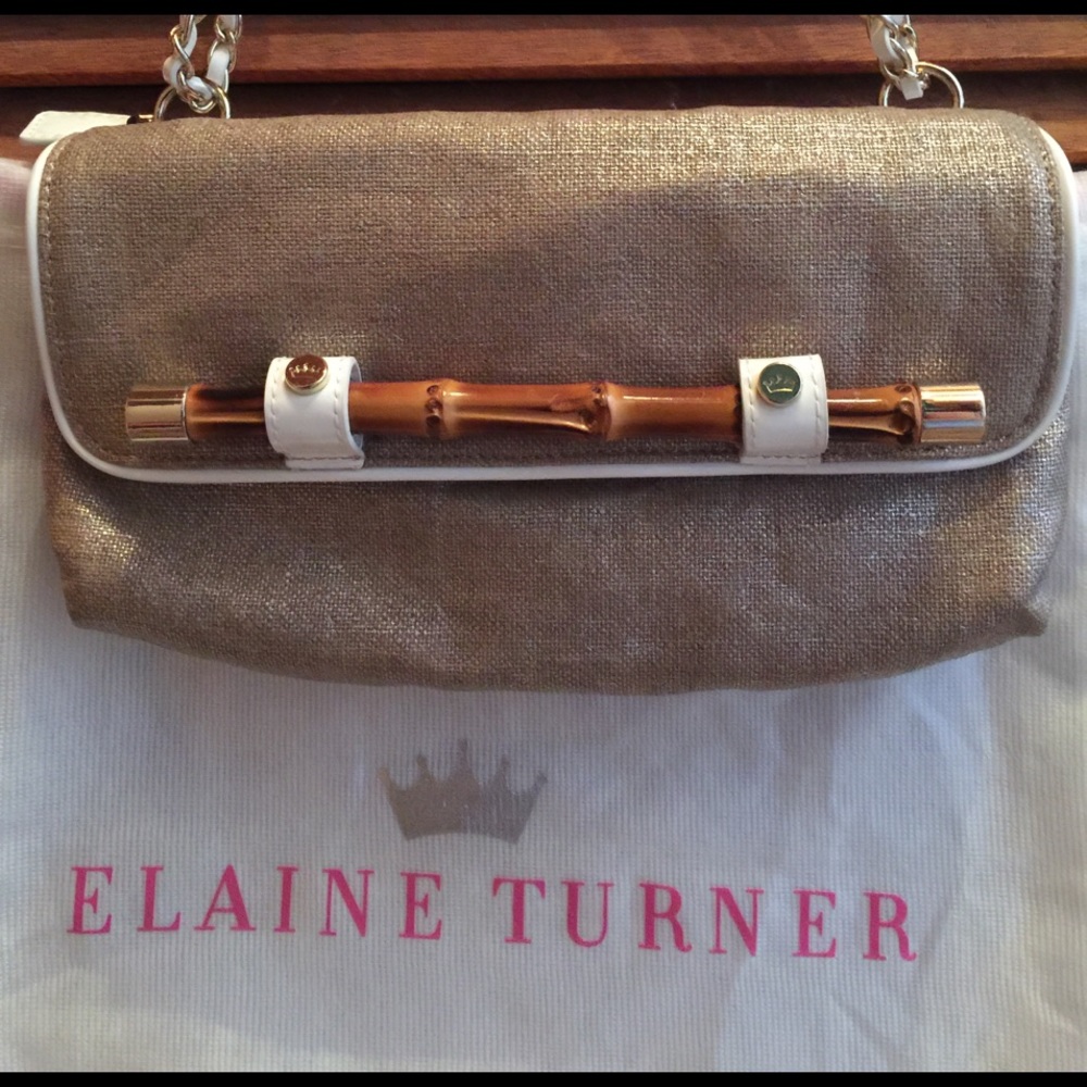 Gold embossed linen//bamboo accents