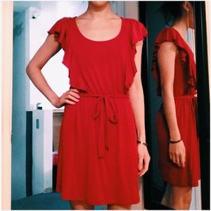 Xhilaration red ruffled dress