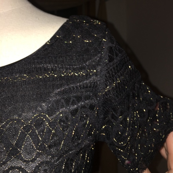 Forever 21, black and gold lace mini dress - Picture 2 of 8