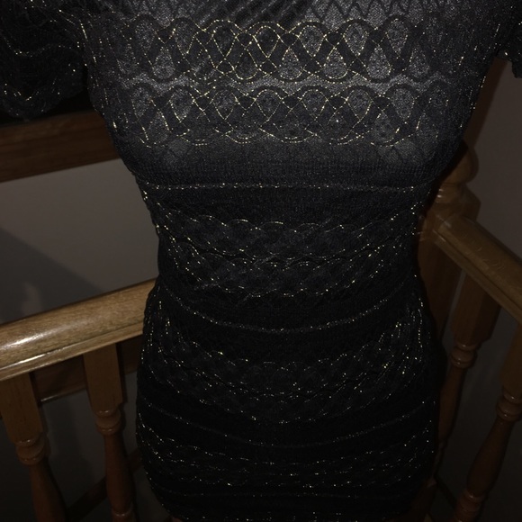 Forever 21, black and gold lace mini dress - Picture 4 of 8