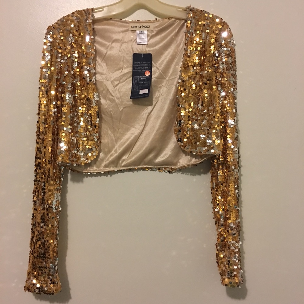 Anna Kaci cropped sequin jacket