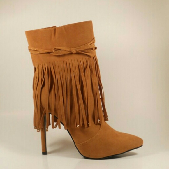 TAN FRINGE BOOTIES🌸🌼🌹 - Picture 2 of 3