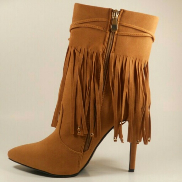 TAN FRINGE BOOTIES🌸🌼🌹 - Picture 3 of 3
