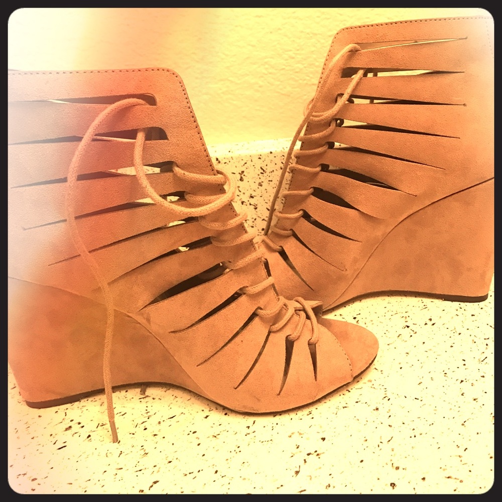 Forever 21 lace up wedges !!