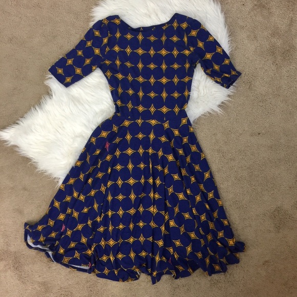 LULAROE | Navy and Yellow Dress - Picture 3 of 7