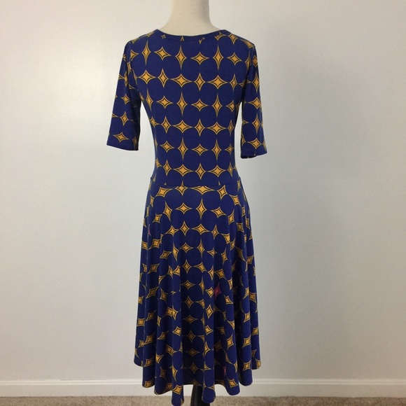 LULAROE | Navy and Yellow Dress - Picture 5 of 7