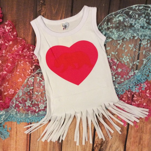 Other - Boutique Toddler Girl T-Shirt Heart Fringe Dress