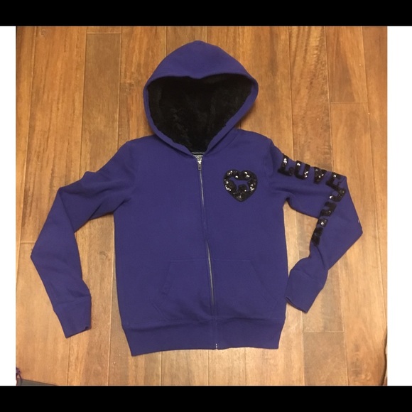 PINK Victoria's Secret Tops - PINK Zip Up Hoodie With Fur