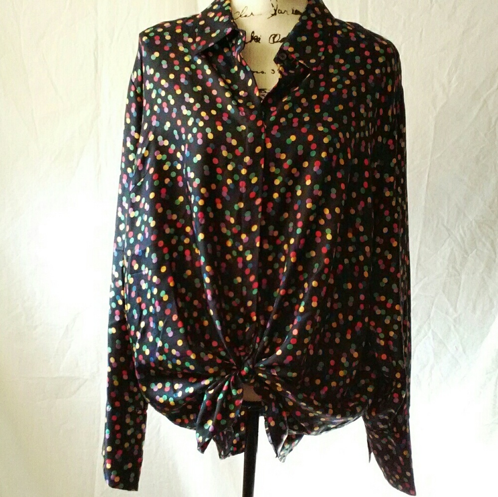 EUC Jones New York Signature Silk Polka Dot 3X