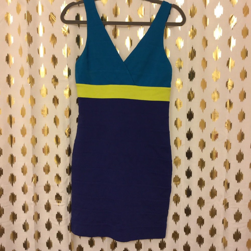 Express Colorblock bandage dress
