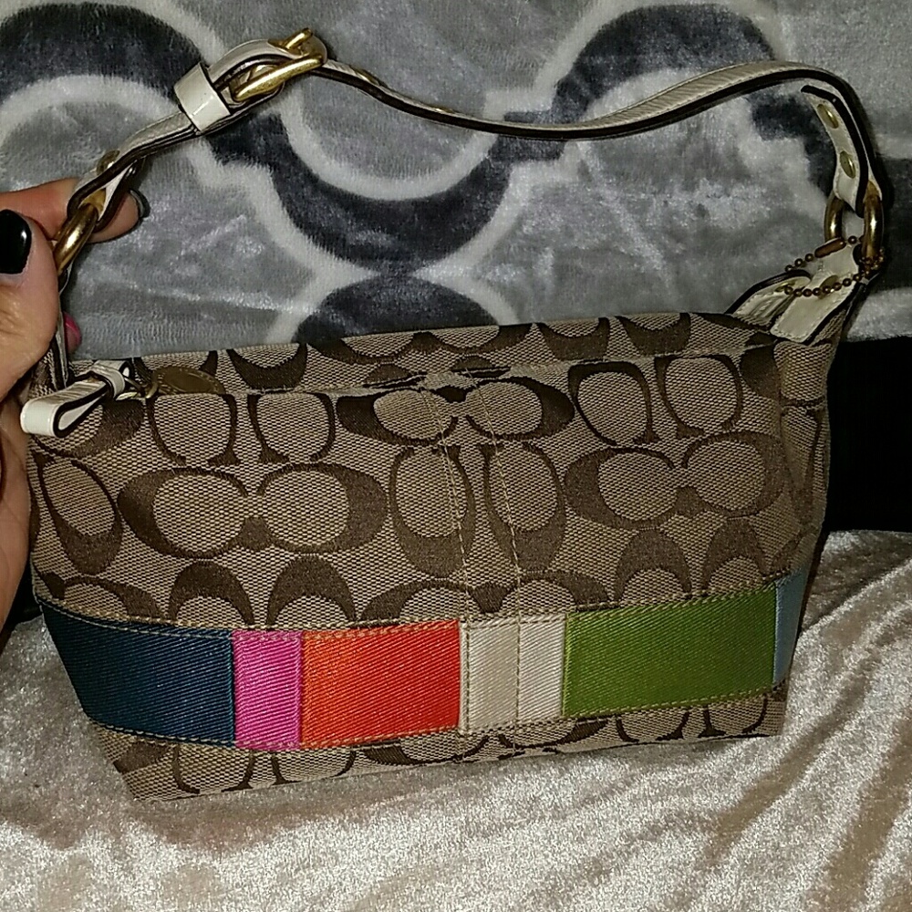 Coach NWOT Legacy Signature Stripe bag