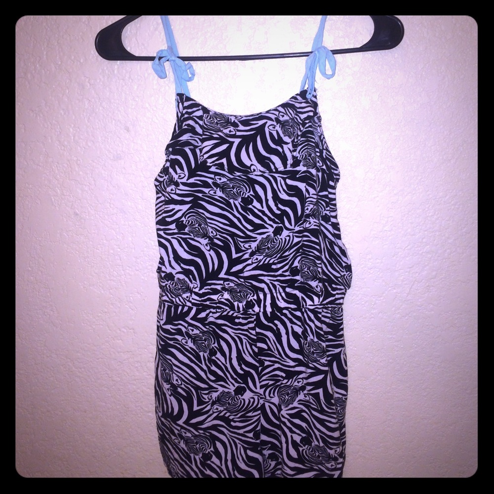 Girls zebra print romper