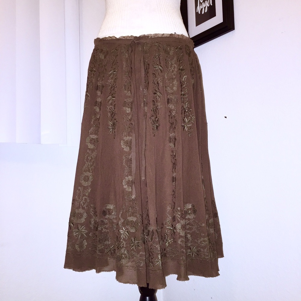 Brown Boho Skirt