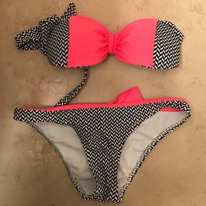 Black and pink bikini