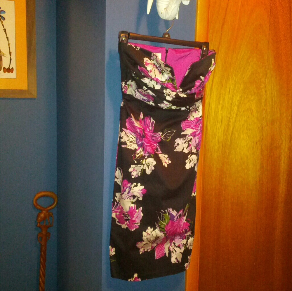 Donna Ricco multicolored strapless dress