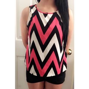 BLACK, PINK, & WHITE TOP