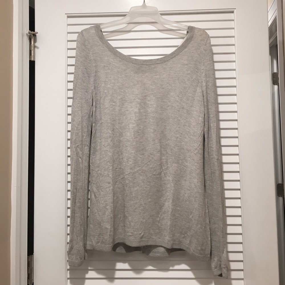 EXPRESS gray sweater with lace tank built in