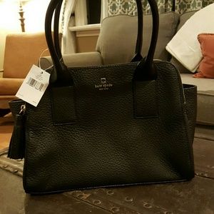 Kate Spade Lydia black pebbled leather tote nwt