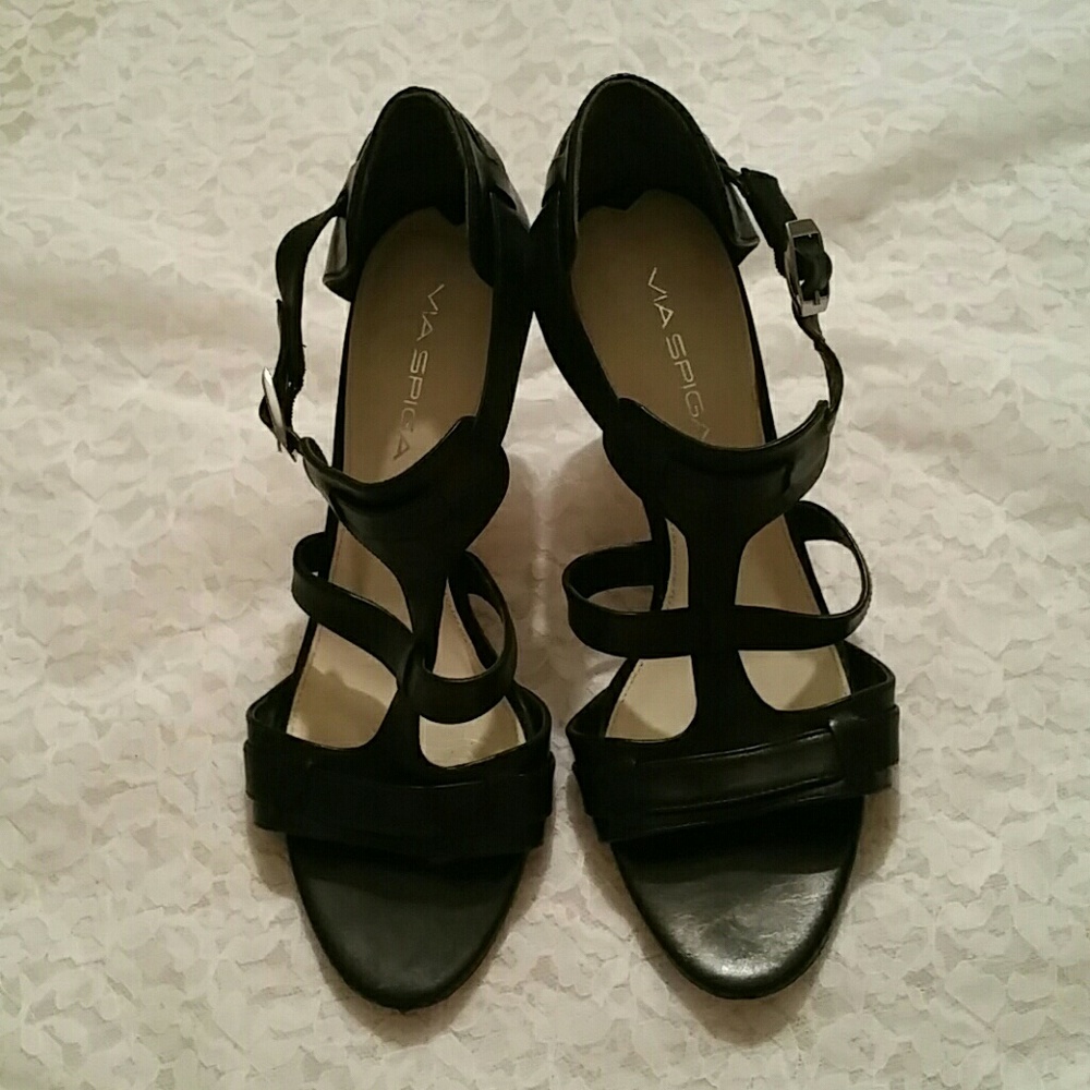 Buttery Leather Via Spiga Sandal Heels