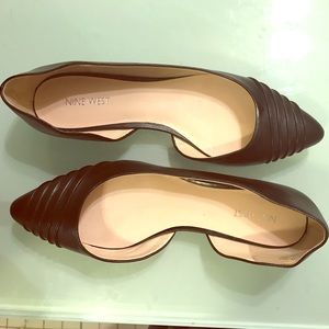 Nine West black d'orsay flats - size 10