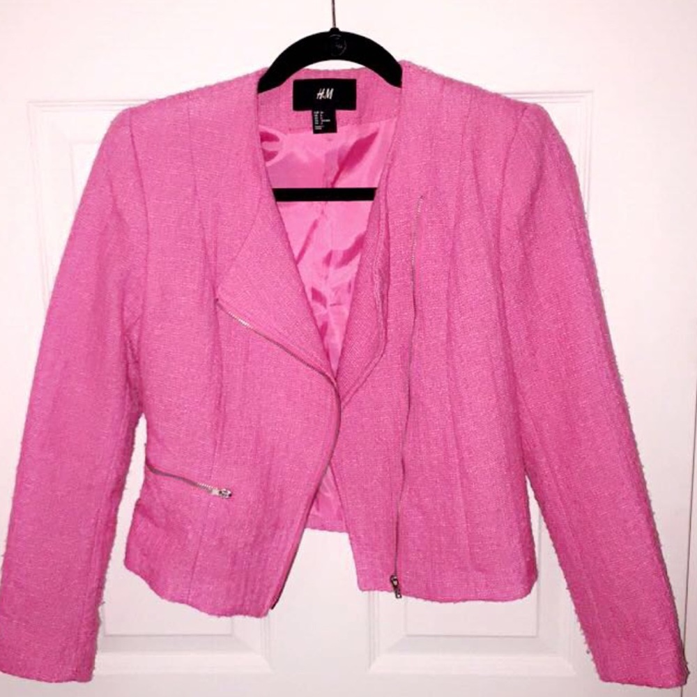 Pink tweed jacket