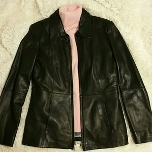 Guess leather zip up jacket