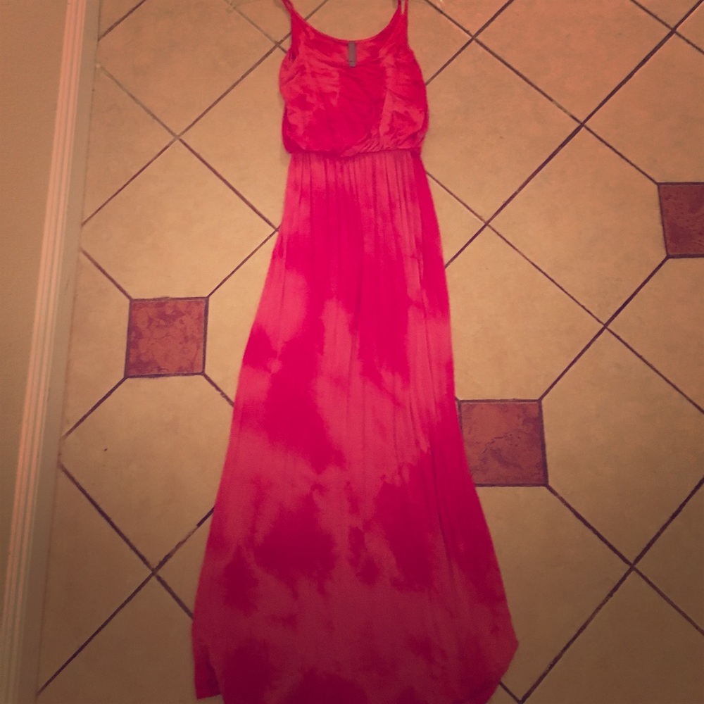 💗Red lightly tie-dyed maxi dress💗