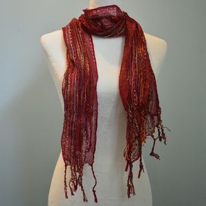 Red pattern scarf