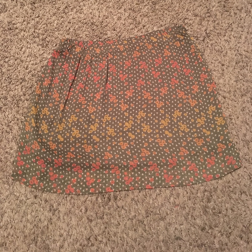 Mossimo olive and orange floral skirt