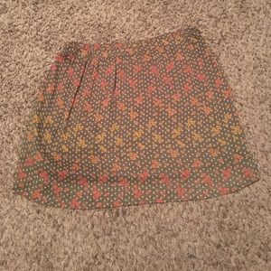 Mossimo olive and orange floral skirt