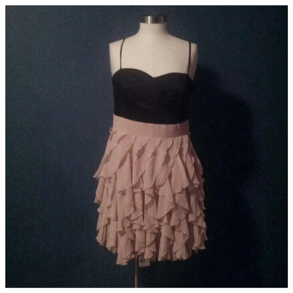 H&M peach & black ruffled sundress