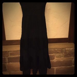 INC maxi/dress skirt in black cotton and lace