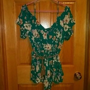 Forever 21 Floral Off-Shoulder Romper
