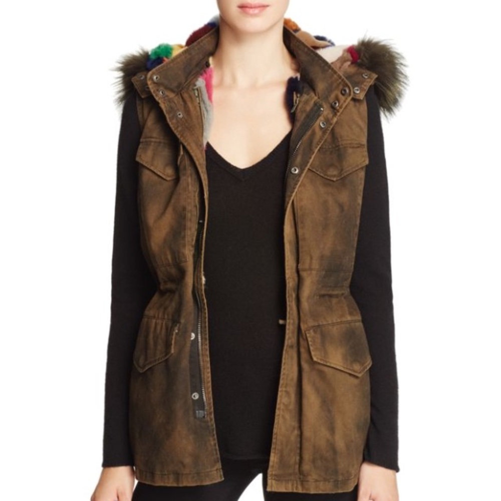 J.military by Jocelyn fur lined hooded vest