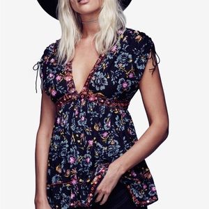 Free people black escapades shirt