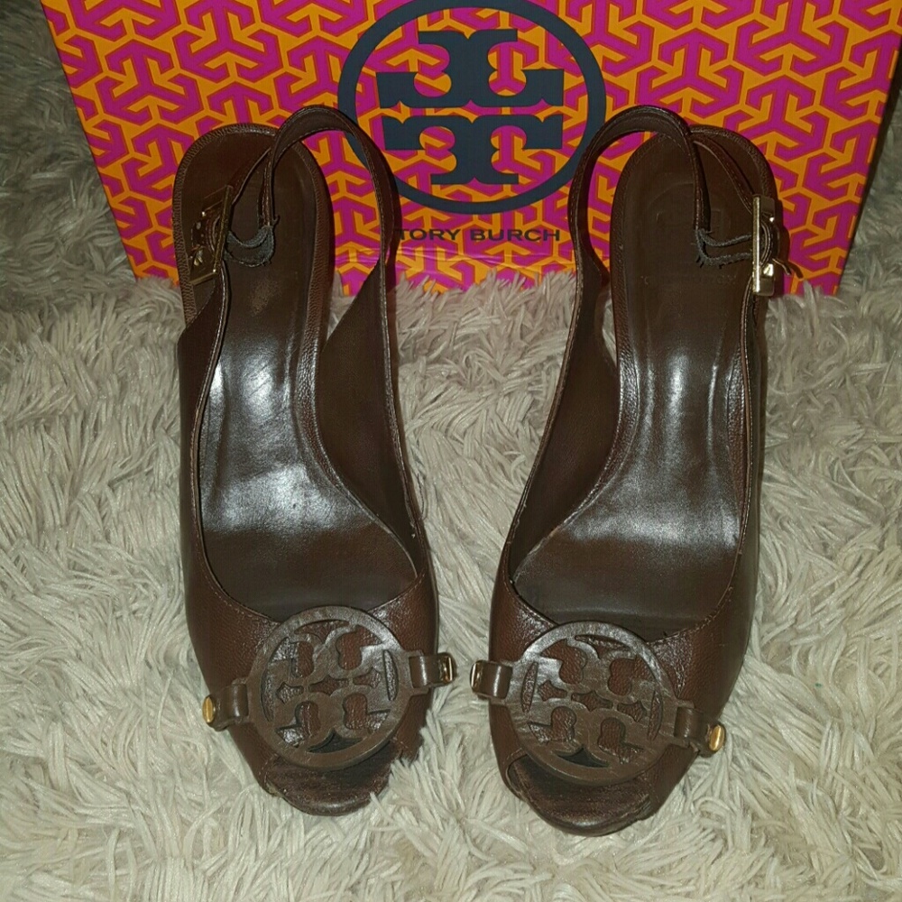 Final Sale⤵TORY BURCH peep toe heels (No box) - Picture 6 of 8