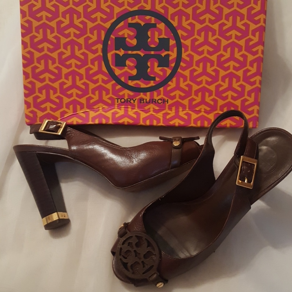 Final Sale⤵TORY BURCH peep toe heels (No box) - Picture 5 of 8