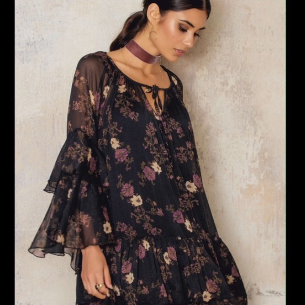 Free People Sunsetter Floral Print Minidress