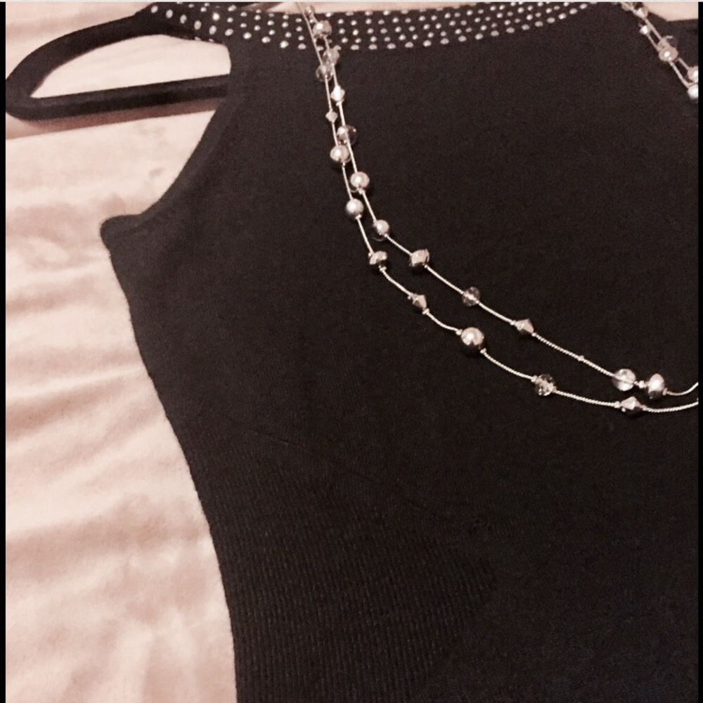 SOLD!!! 💝White House Black Market Silver Studded Top💝 - Picture 3 of 6