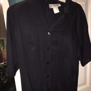 Black button down collared t shirt