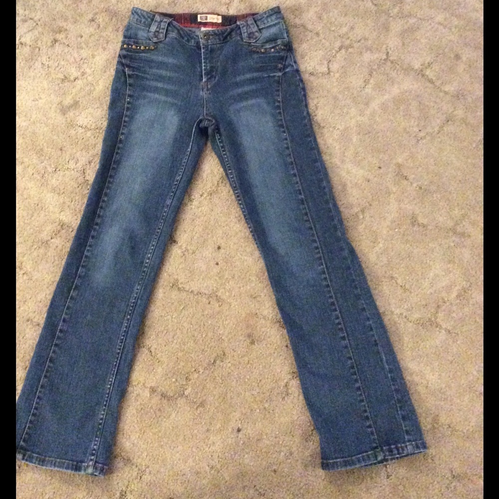 Faded Glory straight leg medium wash girls jeans