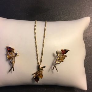 Necklace and earrings