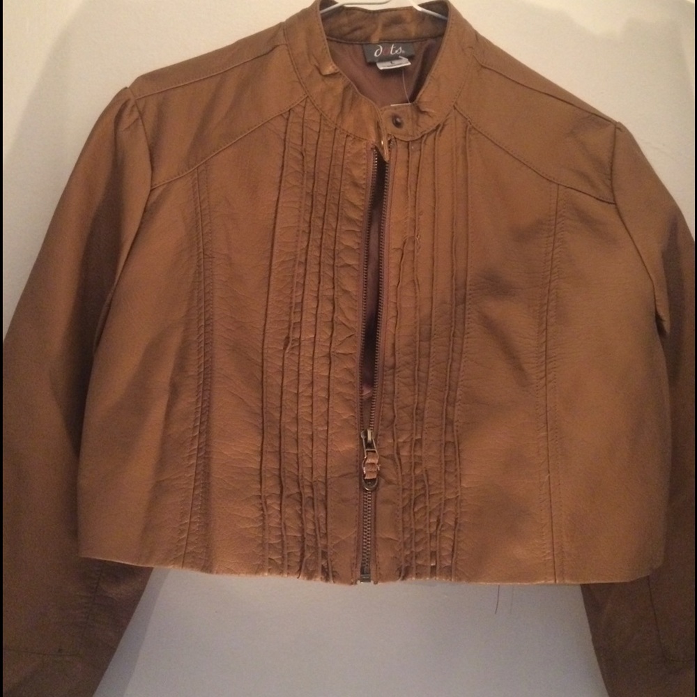 Brown/Tan Leather Half Jacket