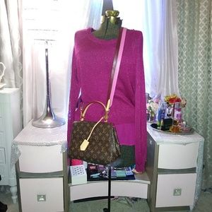 A.N.A Hot Pink Sparkling Top size Large